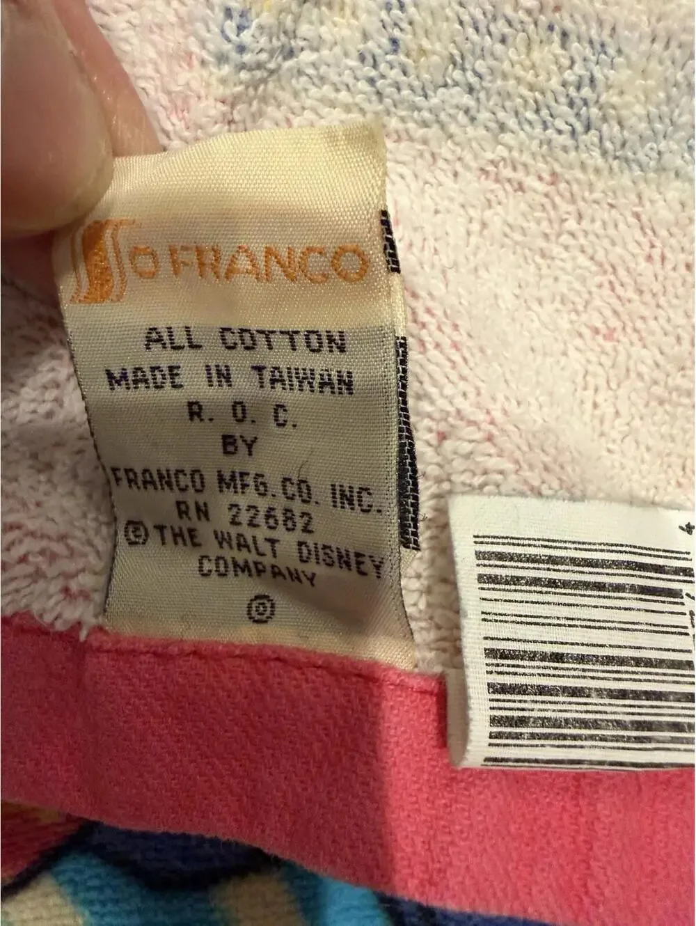 Vintage Disney Jo Franco Minnie Mouse Hand Towel